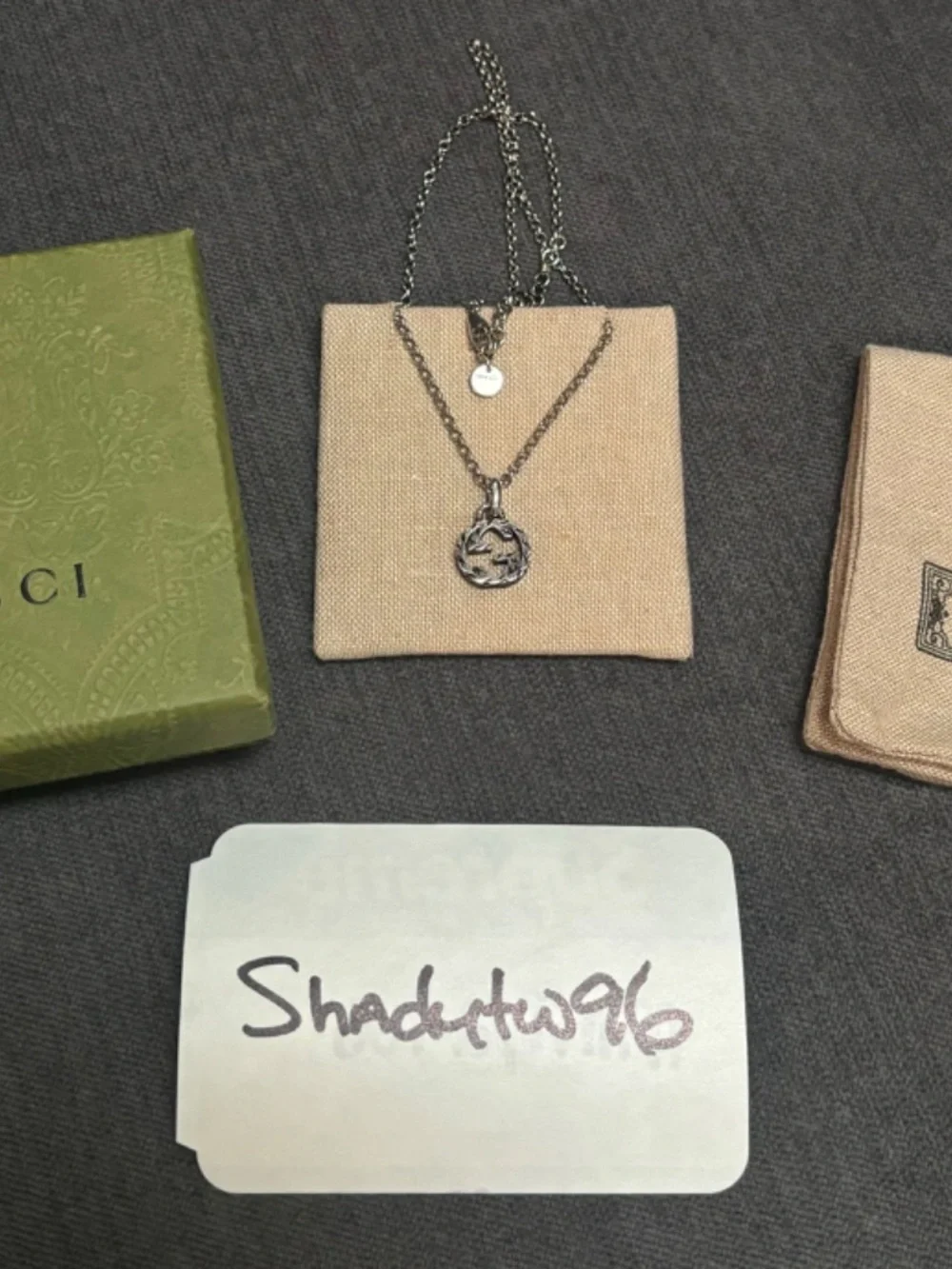 Gucci Silver Interlocking Pendant Necklace